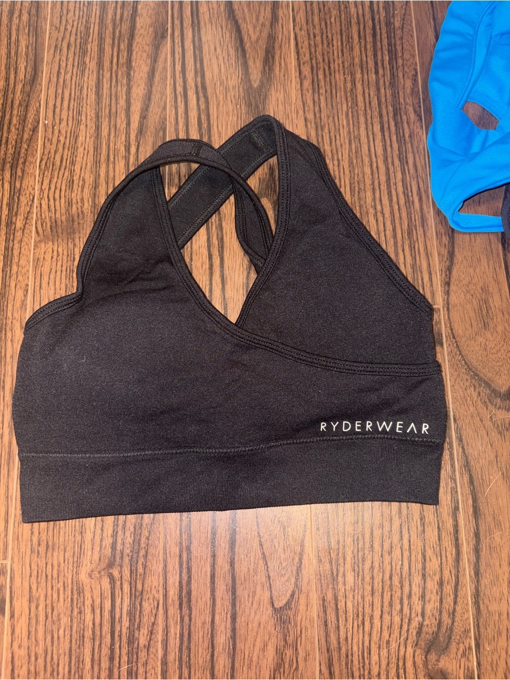 Ryderwear Black Cross-Strap Medium Support Sports Bra